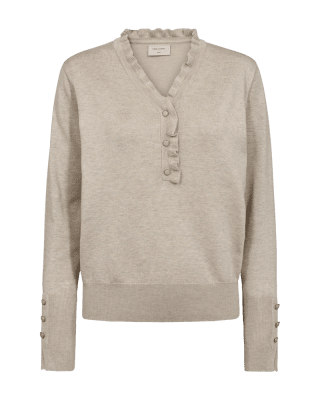 Zoom bild av Katie - Tröja med dekorativa knappar - Ljusbeige