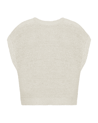 Zoom bild av Stickad härlig väst - Ljusbeige