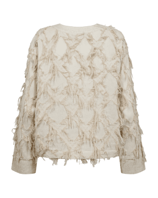 Zoom bild av Folly - Jacka med fransar - Beige