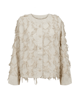 Zoom bild av Folly - Jacka med fransar - Beige
