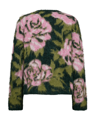 Zoom bild av Grön och rosa kofta med blommor