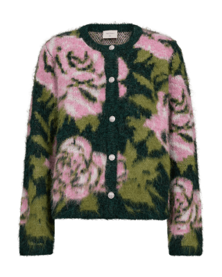 Zoom bild av Grön och rosa kofta med blommor