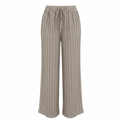 Zoom bild av Mary - Randig byxa med resår - Brun / Vit