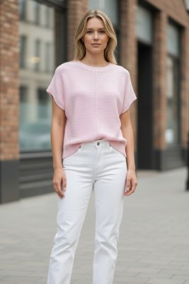 Zoom bild av Stickad härlig väst - Rosa