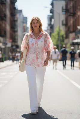 Zoom bild av Romantisk och luftig blus - Rosa