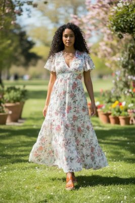 Zoom bild av Blommig maxiklänning
