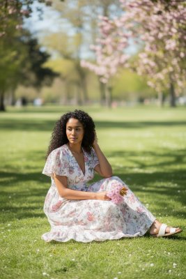 Zoom bild av Blommig maxiklänning